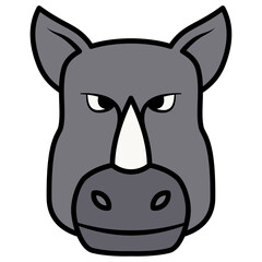 rhino head illustration 