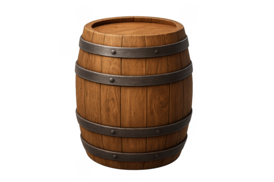 Wooden barrel for storing wine or whiskey