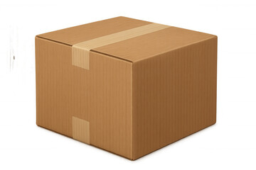 Fototapeta premium Cardboard box for packaging, delivering, and shipping goods, presenting a sealed carton with transparent background