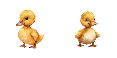 cute duckling watercolor vector illustration