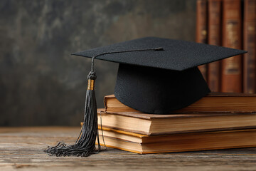 A graduation cap resting on a wooden bench, symbolizing academic success with a soft background. wellbeing guides.