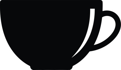 Black coffee cup silhouette, perfect for a logo