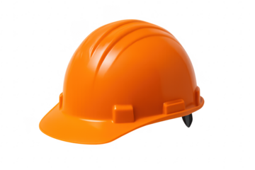 Orange plastic hard hat for safety protection