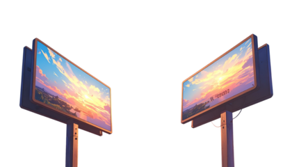 Local action and global responsibility sign isolated on transparent background