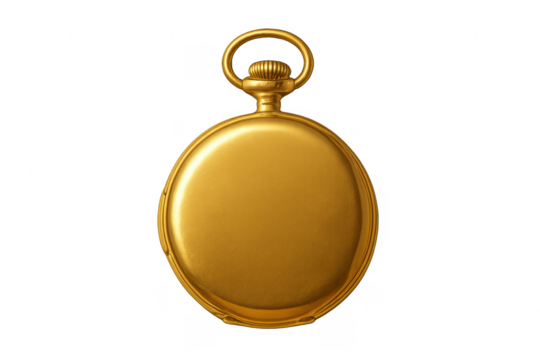 Golden vintage pocket watch, antique timepiece, time passing