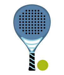 Padel racket and ball sport modern trendy illustration vector design