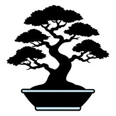 Creative details bonsai Tree icon vector illustration	