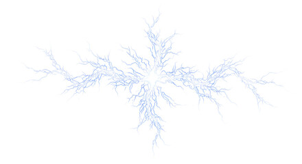 Abstract snowflake isolated on transparent background, winter frost pattern