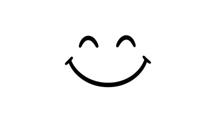 Smiling face isolated on transparent background, simple and minimalist design