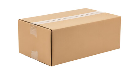 Cardboard box isolated on transparent background, ready for shipping and delivery