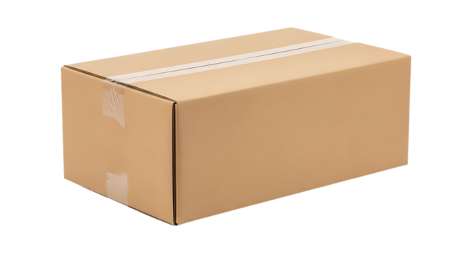 Cardboard box isolated on transparent background, ready for shipping and delivery - Powered by Adobe