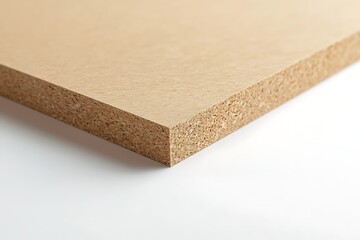 Closeup Of Brown Oriented Strand Board on White, Lumber Material Structure