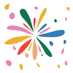 Fireworks in Flat Style for New Year Celebration Design