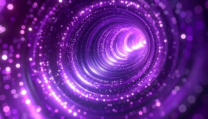 Purple swirling tunnel of light