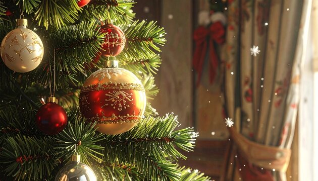&aacute;rbol de navidad, bochas navide&ntilde;as, detalle noche 7
