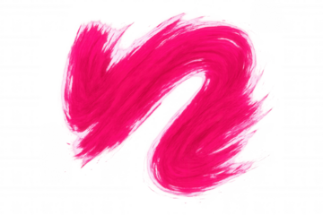 Abstract pink brush stroke creating artistic paint texture with a dynamic smear, transparent background