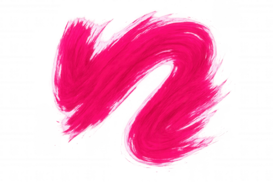 Abstract pink brush stroke creating artistic paint texture with a dynamic smear, transparent background - Powered by Adobe