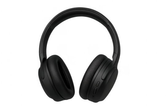 Black wireless over-ear headphones for audio experience