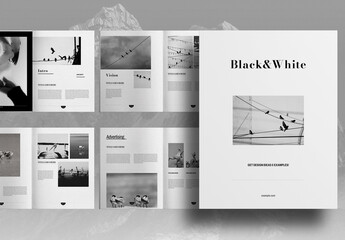 Minimal Black And White Photo Book Brochure Layout