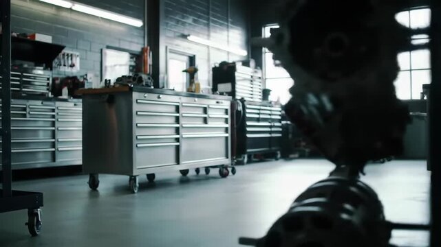 Well-Organized Automotive Repair Shop Interior