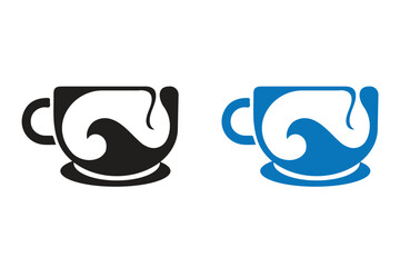 Holiday Coffee Cup Vector art of abstract illustration of a coffee cup with a wave design inside
