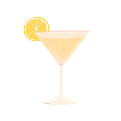 Orange Cocktail Icon – Flat Vector Illustration for Web Design