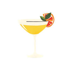 Orange Cocktail Icon – Flat Vector Illustration for Web Design