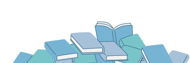 積まれた本のバナー背景