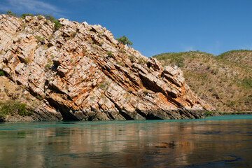Rugged rocky hills bear the marks of erosion - Talbot Bay, WA, Australia