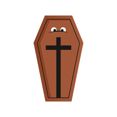 Obraz premium Wooden coffin with cross