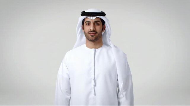 Portrait of a Young Emirati Man in Traditional Clothing