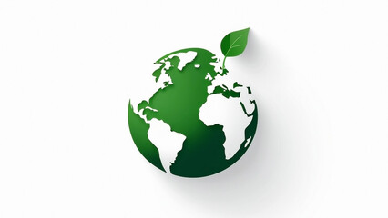 Obraz premium Green Earth Sustainable Globe with Leaf Symbolizing Ecology and Environmental Conservation