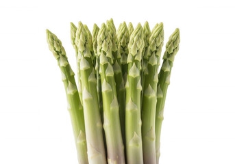 Fresh green asparagus stalks isolated on a transparent background