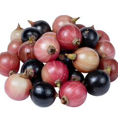 Assortment of colorful berries isolated on transparent background