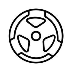 Vector black line icon for Weight plate