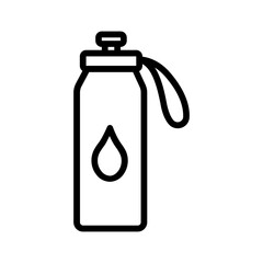 Vector black line icon for Water bottle
