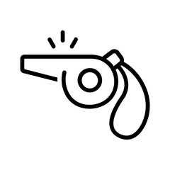 Vector black line icon for Whistle