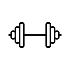 Vector black line icon for Barbell