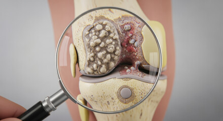 Examining Joint Deterioration and Cartilage Breakdown Magnified View