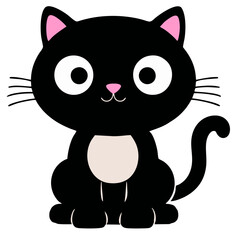 black cat cartoon illustration