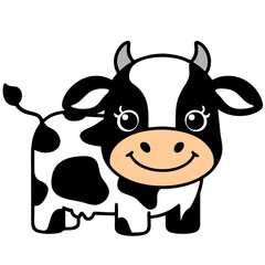 funny cow vector illustration