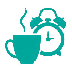 Coffee cup and alarm clock illustration