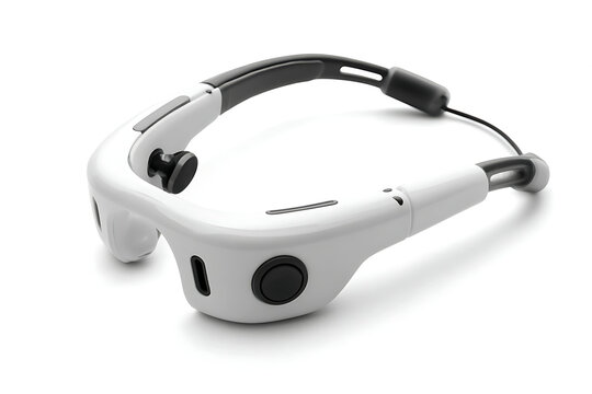 Sleek white augmented reality glasses for immersive experiences, a cutting edge wearable technology that combines style and functionality, ideal for tech enthusiasts and digital innovators