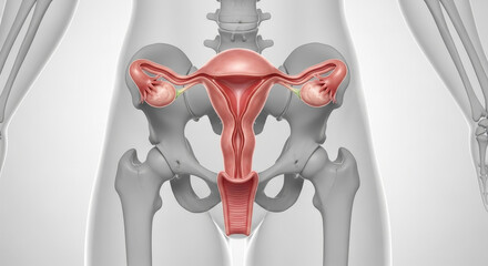 Detailed Anatomical Illustration of the Female Reproductive System Without Punctuation
