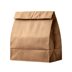 Brown paper bag isolated on transparent background