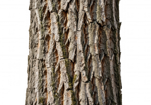 Rough bark texture isolated on a transparent background