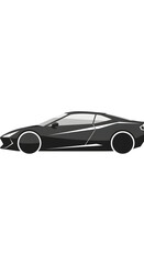 Sleek Black Car Illustration Simple Design