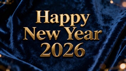 Elegant gold title Happy New Year 2026