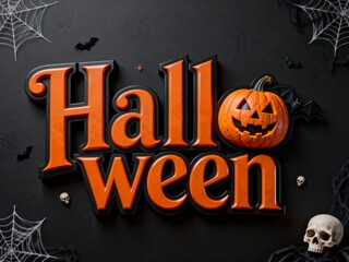 3d render halloween background with pumpkin