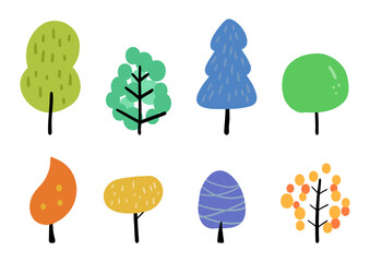 北欧風の木セット　イラスト
